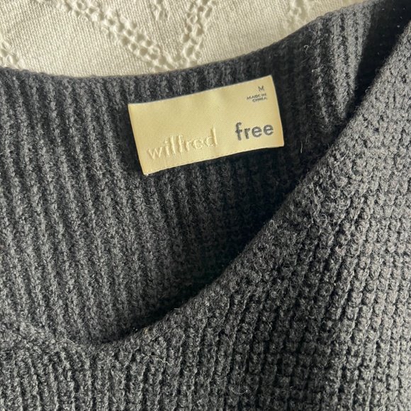 Wilfred Free wool black sweater, waffle, medium - Picture 3 of 5